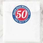 誕生日の名称、年齢、日付 ラウンドシール (バッグ)