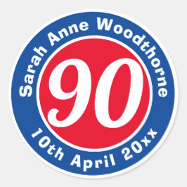 誕生日の名称、年齢、日付 ラウンドシール