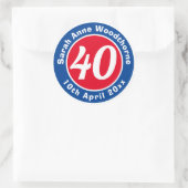 誕生日の名称、年齢、日付 ラウンドシール (バッグ)