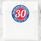 誕生日の名称、年齢、日付 ラウンドシール (バッグ)