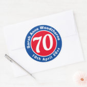 誕生日の名称、年齢、日付 ラウンドシール (封筒)