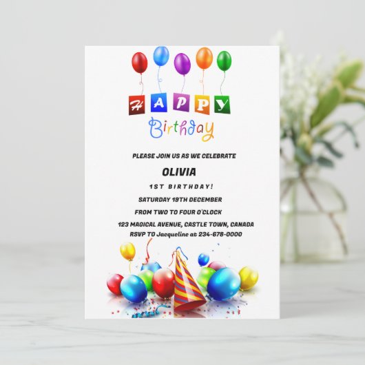 誕生日の吹き出し 招待状 (スタンド正面)