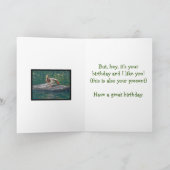 誕生日の喜びとアヒル幸せなダンス カード (内部)