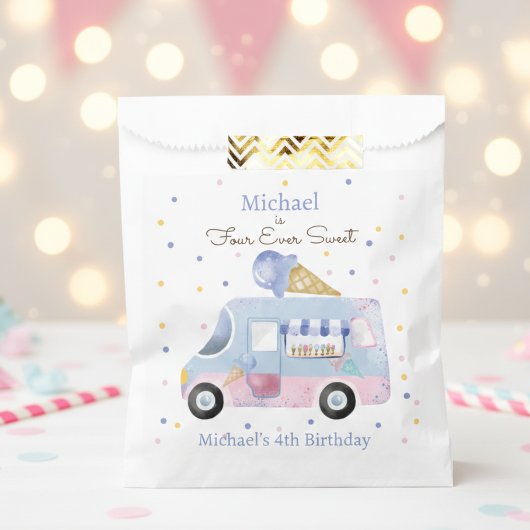 誕生日の四回の甘いアイスクリームトラック フェイバーバッグ