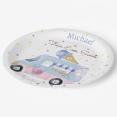 誕生日の四回の甘いアイスクリームトラック ペーパープレート (アングル)