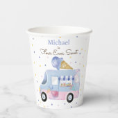 誕生日の四回の甘いアイスクリームトラック 紙コップ (裏面)