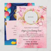 誕生日の夕べ　お誕生日おめでとう 招待状 (正面/裏面)