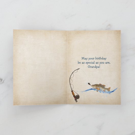 誕生日の大きな魚 カード (内部)