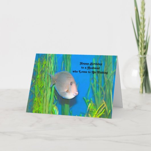 誕生日の夫の魚釣りカード カード (正面)