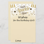 誕生日の女の子のためのゴールデンウィッシュ (正面/裏面)