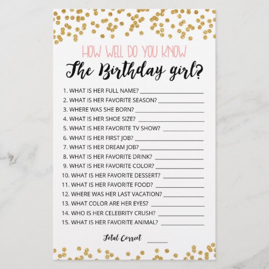 誕生日の女の子のゲームを知っている (正面)