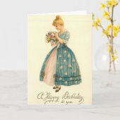 誕生日の女の子のバラ カード (黄色い花)