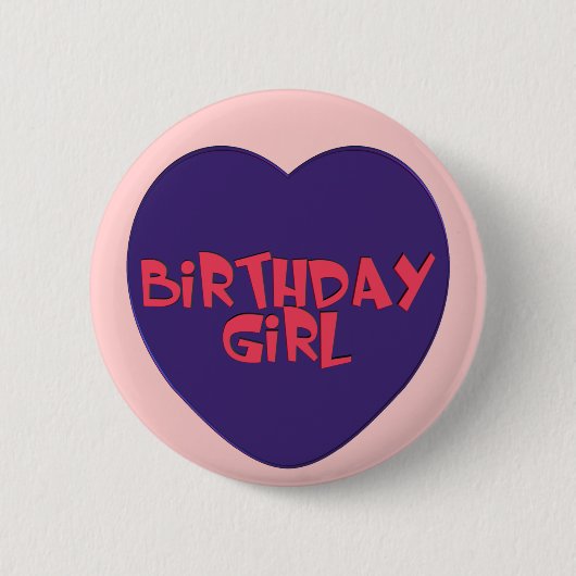 誕生日の女の子のパーティーボタン 缶バッジ (正面)