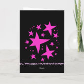 誕生日の女の子のピンクおよび黒 カード (裏面)