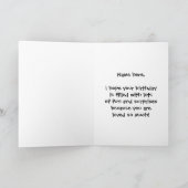 誕生日の女の子のピンクおよび黒 カード (内部)