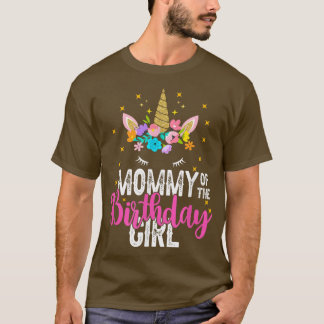 誕生日の女の子のママ父ギフトUnicornビ Tシャツ