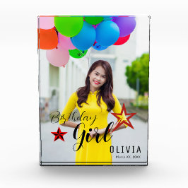 誕生日の女の子のメモリブロックと写真 フォトブロック