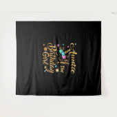 誕生日の女の子のユニコーンティーシャツの叔母 タペストリー (正面(横))