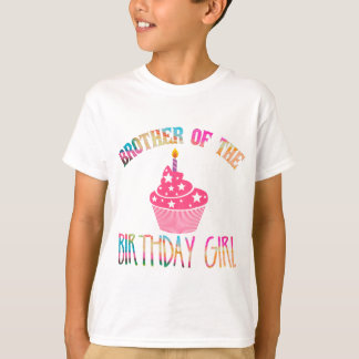 "誕生日の女の子の兄弟"タイダイパーティー Tシャツ