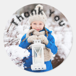 誕生日の女の子の名前と写真ありがとう ラウンドシール