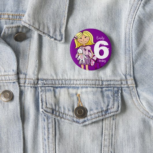 誕生日の女の子の名前と年齢ボタン 缶バッジ (インサイチュ)
