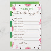 誕生日の女の子の誕生日パーティーカードへの願い (正面/裏面)