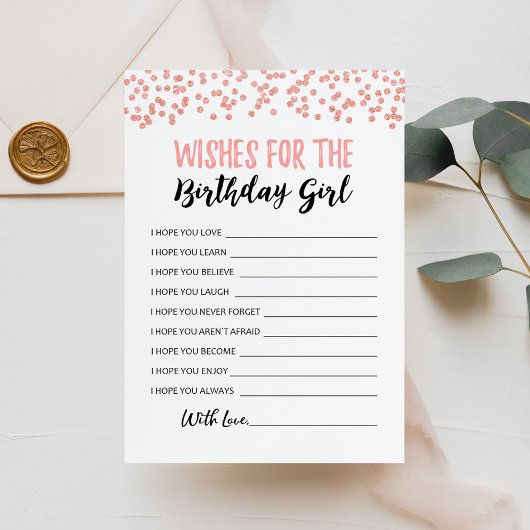 誕生日の女の子の誕生日パーティーカードへの願い 招待状