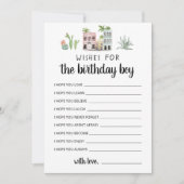 誕生日の女の子の誕生日パーティーカードへの願い 招待状 (正面)