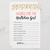 誕生日の女の子の誕生日パーティーゲームへの願い (正面/裏面)