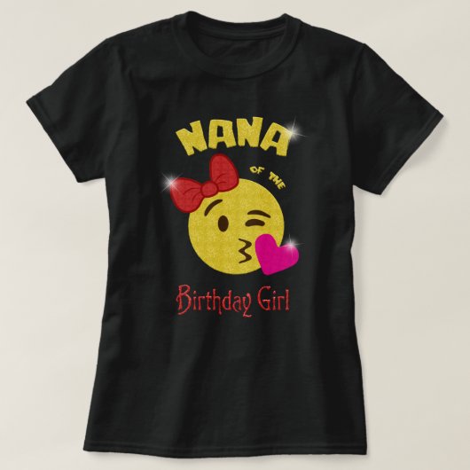 誕生日の女の子のEmojiの誕生会のナナ Tシャツ (デザイン正面)