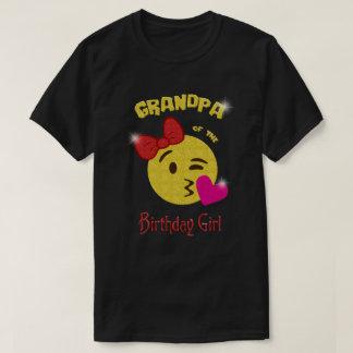 誕生日の女の子のEmojiの誕生会の祖父 Tシャツ