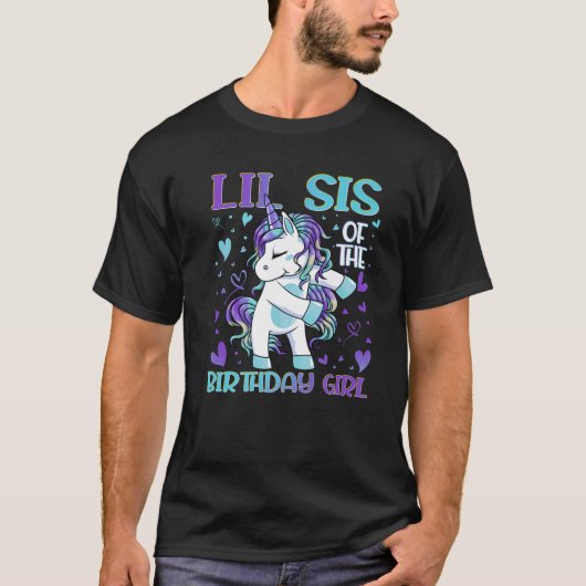 誕生日の女の子のLil SisのUnicorn Litt Tシャツ (正面)