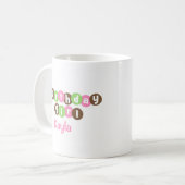 誕生日の女の子はパーソナライズに点を打ちます コーヒーマグカップ (正面左)