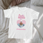 誕生日の女の子ピンクの写真ハート Tシャツ