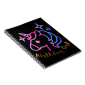 誕生日の女の子ユニコーンのユニコーンの贈り物 ノートブック (右側)