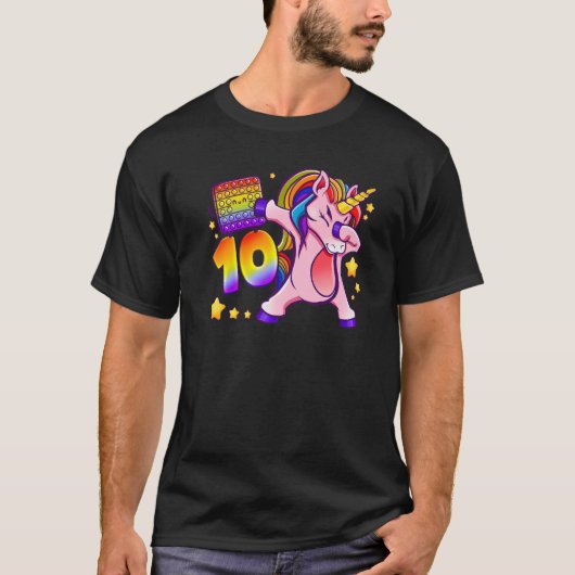 誕生日の女の子10歳、ユニコーンポップ・アートの、it、沼部 tシャツ (正面)