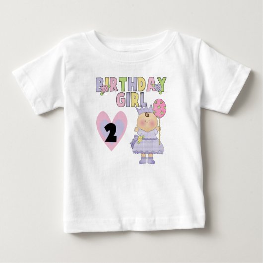 誕生日の女の子2nd誕生日Tシャツとギフト ベビーTシャツ (正面)