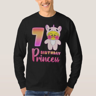 誕生日の女の子7歳Unicorn Kigのララファンファン Tシャツ