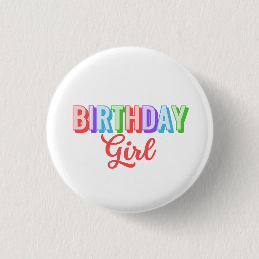 誕生日の女の子 缶バッジ (正面)