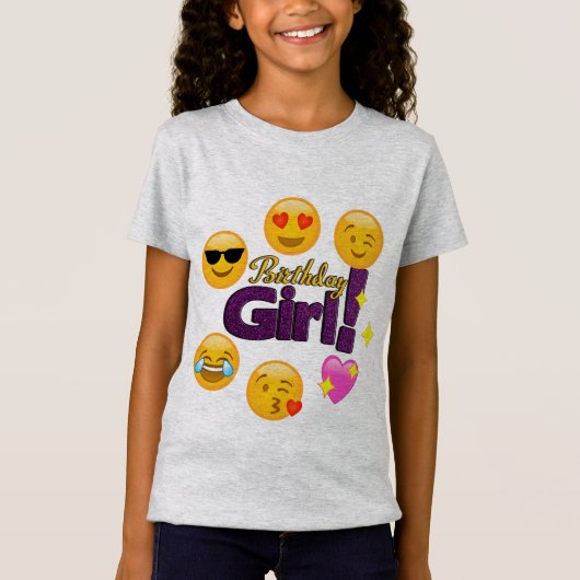 誕生日の女の子(emojis) tシャツ (正面)