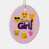 誕生日の女の子Emoji セラミックオーナメント (右)