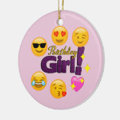 誕生日の女の子Emoji セラミックオーナメント (左)