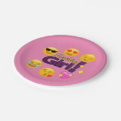 誕生日の女の子Emoji ペーパープレート (アングル)