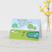 誕生日の女性の子供のカード。 カード (黄色い花)