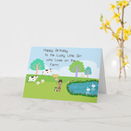 誕生日の女性の子供のカード。 カード (黄色い花)