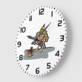 誕生日の女性 ラージ壁時計 (傾斜)