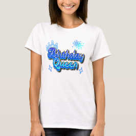 誕生日の女王 グラデーションブルー 80年代 グラフィティ Tシャツ