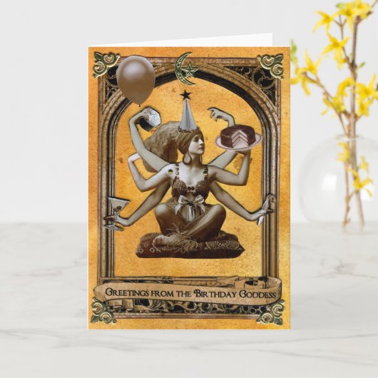 誕生日の女神 カード (黄色い花)