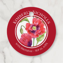 誕生日の好意レッドポピーフローラサークル