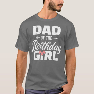 誕生日の娘の女の子の一致する家族のパパ Tシャツ